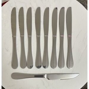 Hampton Silversmiths LEXINGTON MIRROR Stainless 8 Dinner Knives 1 Steak Knife